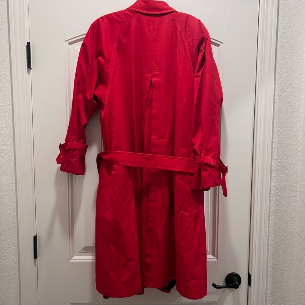 😻🇬🇧 Burberry Gorgeous Red Trench Coat with Removable Warm Liner & Tie Belt W8 - Picture 3 of 14